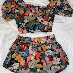 Zara Floral Crop Top Set